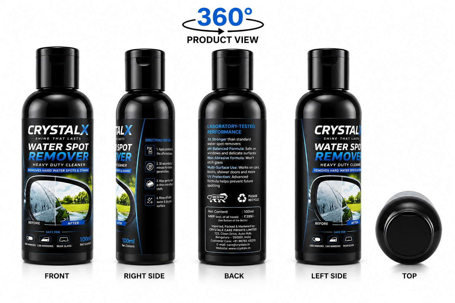 CrystalX Water Spot Remover dark background shots